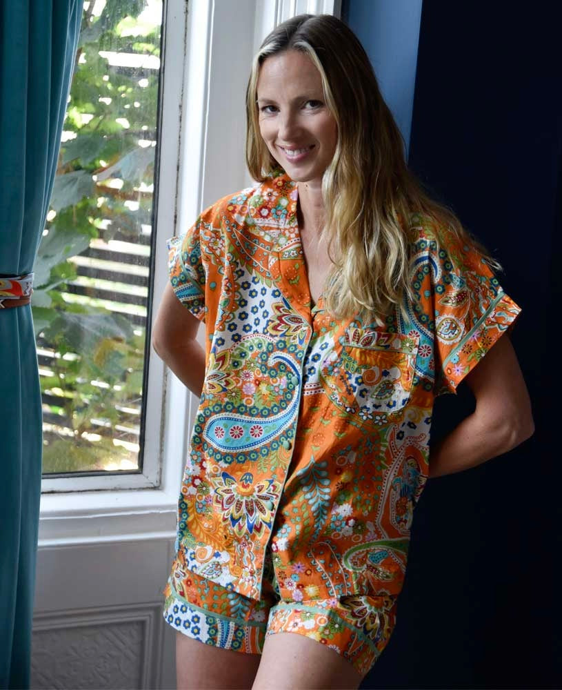 Orange Paisley Short Pyjama Set