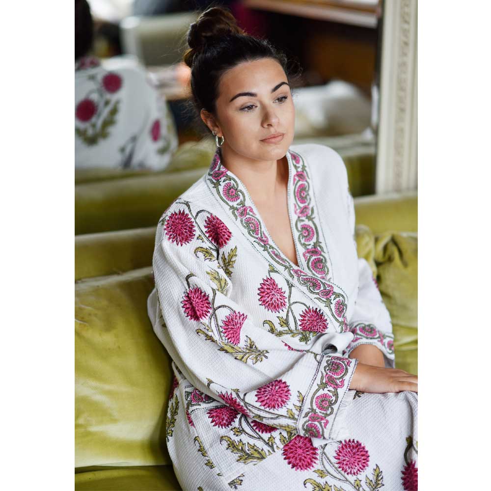 Rose Floral Waffle Dressing Gown