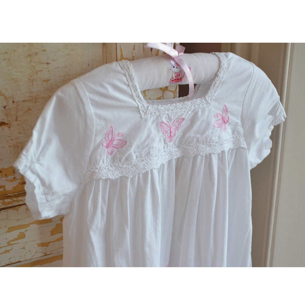 Flora Girls Dress With Butterfly Embroidery