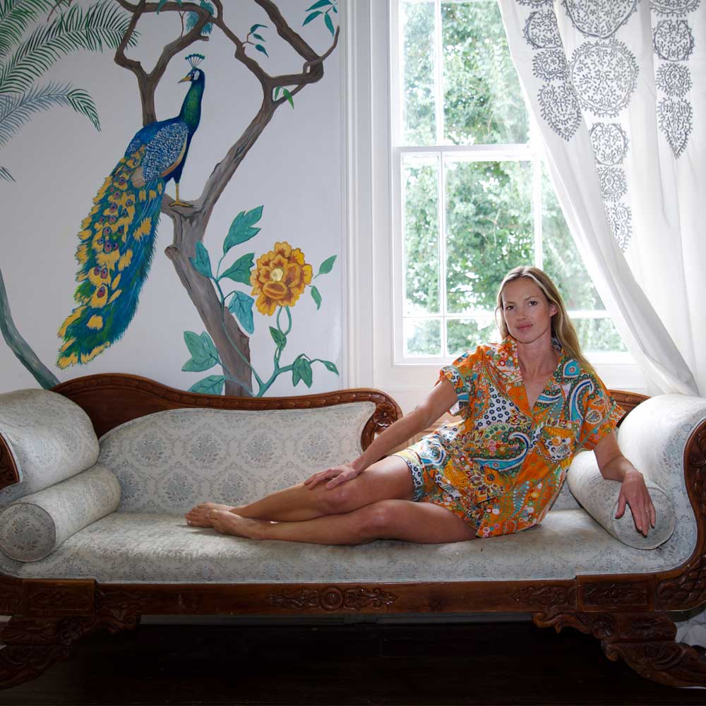 Orange Paisley Short Pyjama Set