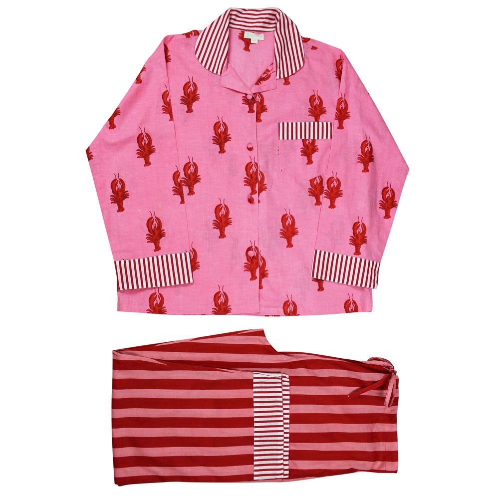 Pink & Red Lobster Print Pyjamas