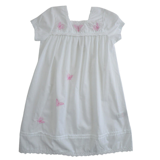Flora Girls Dress With Butterfly Embroidery