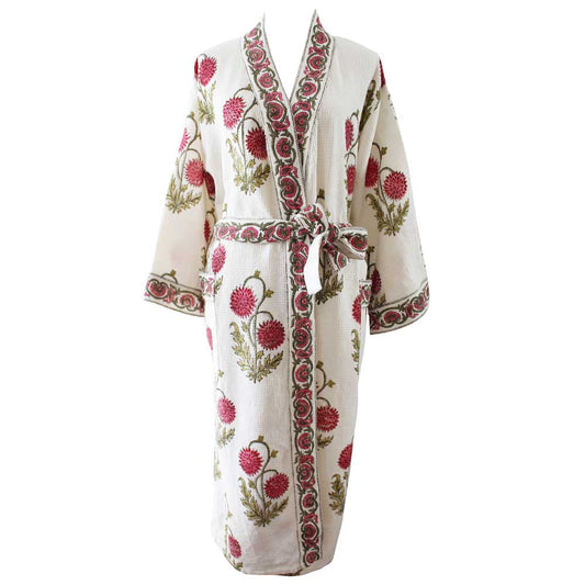 Rose Floral Waffle Dressing Gown